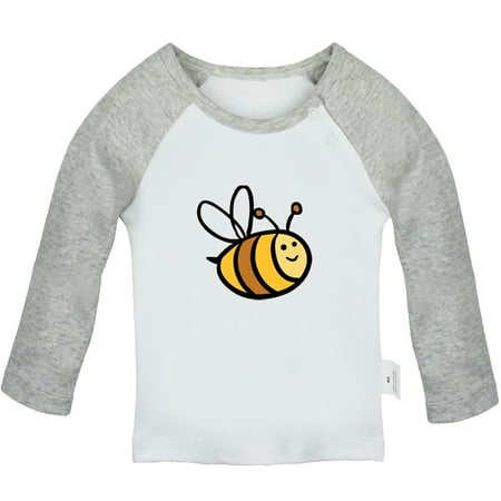

Little Baby Cute T shirt For Baby Newborn Babies Animal Bee Sweet T-shirts Infant Tops 0-24M Kids Graphic Tees Clothing (Long Gray Raglan T-shirt 0-6 Months)