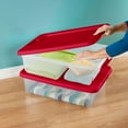 thumbnail image 4 of Sterilite 32 Qt Under Bed Latching Storage Container w/ Lid, Red (12 Pack), 4 of 6