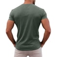thumbnail image 4 of longantii Henley Shirts for Men Cotton Henley Tshirt Basic Loose Quick-Dry Shirts Polo Stylish Athletic Tees Work Vacation Outfits Army Green XXXL, 4 of 5