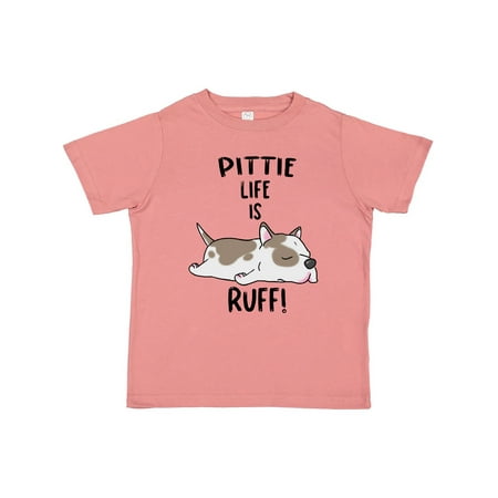 

Inktastic Pittie Life is Ruff! Spotted Pit Bull Gift Toddler Boy or Toddler Girl T-Shirt