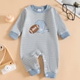 thumbnail image 4 of larppty Newborn Baby Boy Fall Outfit Long Sleeve Jumpsuit | Letter Embroidery, Crewneck,One Piece Clothes for Baby Boys, 4 of 7