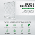 thumbnail image 3 of 16x20x2 MERV 8 Pleated AC Furnace Air Filters. Quantity 6. (Actual Size: 15.5 x 19.5 x 1.75 Inches), 3 of 7
