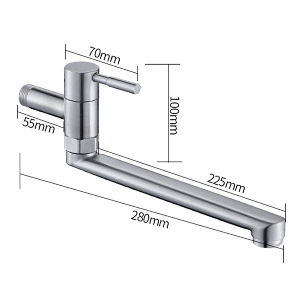 Stainless Steel Garden Outdoor Cold Water Tap Kitchen Sink Faucet Bar Rotatable Washing Faucets