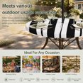 thumbnail image 6 of Round Outdoor Tablecloth with Umbrella Hole and Zipper, Black Striped Tablecloth with Elastic Waterproof, Blue Geometric Line Stripes Farmhouse Patio Table Covers for 31" - 35" Picnic Pool Tables, 6 of 9