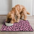 thumbnail image 2 of Dog Food Mat with Glitter Leopard Print, Absorbent Waterproof Pet Feeding Mat, Non-Slip, Quick Dry, Easy Clean Mat Featuring Fashionable Animal Spots and Texture, 2 of 7