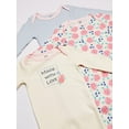 thumbnail image 2 of Touched by Nature Baby Girl Organic Cotton Long-Sleeve Gowns 3pk, Pink Rose, 0-6 Months, 2 of 4
