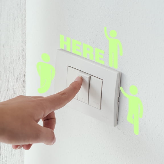 Godderr Luminous Switch Sticker Identification Sticker Socket Panel Switch Label Sticker, Luminous Bedroom Living Room Decoration Sticker