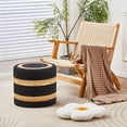 thumbnail image 2 of Casa Pura Furniture Boho Braided Black Jute Round Poufs, Ottoman Footrest, 2 of 7