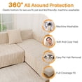 thumbnail image 6 of SHANNA Stretch Sectional Couch Covers Non Slip L Shaped Sofa Slipcover with Elastic Bottom Washable Couch Protector with 2 Pillowcases (Camel, 3+3 Seater), 6 of 12