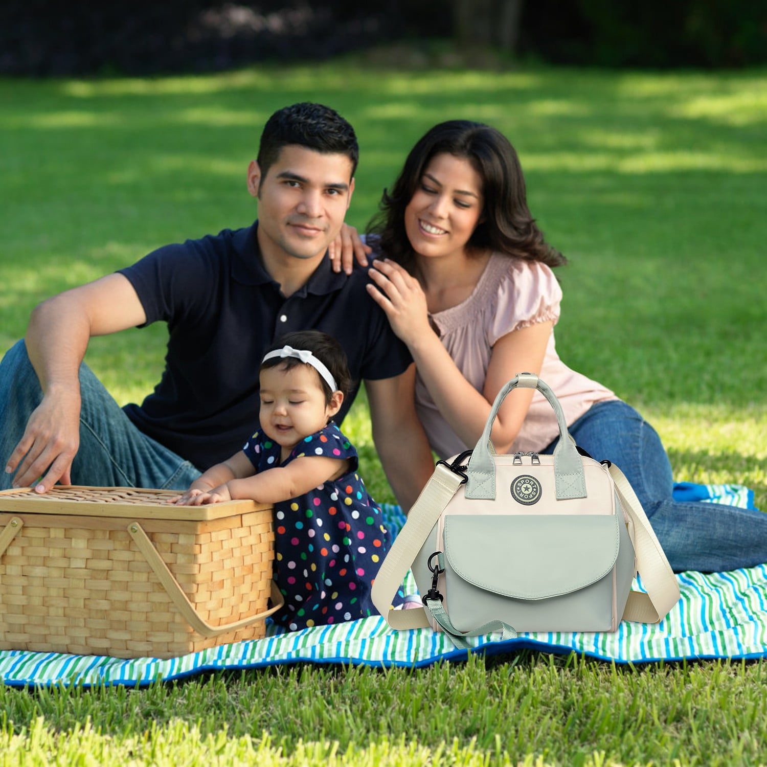 Babyluv Diaper Bag Baby Travel Essentials Baby Carrier with 6 Pockets, Pockets Commute Bag for Mom