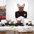 thumbnail image 4 of Designart French Bulldog in Military Uniform - Animal Throw Pillow - 18x18, 4 of 5