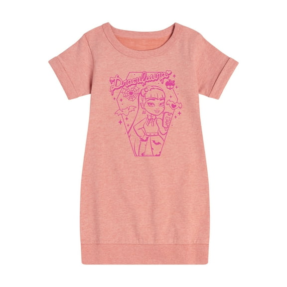 Monster High - Draculara Pink - Toddler And Youth Girls Fleece Dress