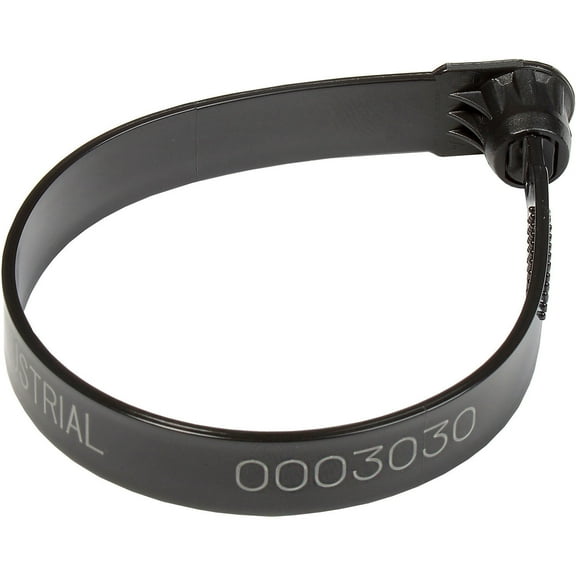 Global Industrial 670477BK Plastic Truck Seal, Black - 7.5 in. - 60 lbs Break Strength - Pack of 100