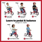 Radio Flyer Milestone Trike to Bike, Grows with Your Child, Tricycle that Switches to Balance Bike, Ages 1.5 - 5 Years, Red