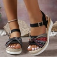 thumbnail image 2 of Mostsola Womens Sandals Peep Toe Wedge Espadrilles Casual Summer Beach Shoes Ankle Strap Heels, 2 of 8