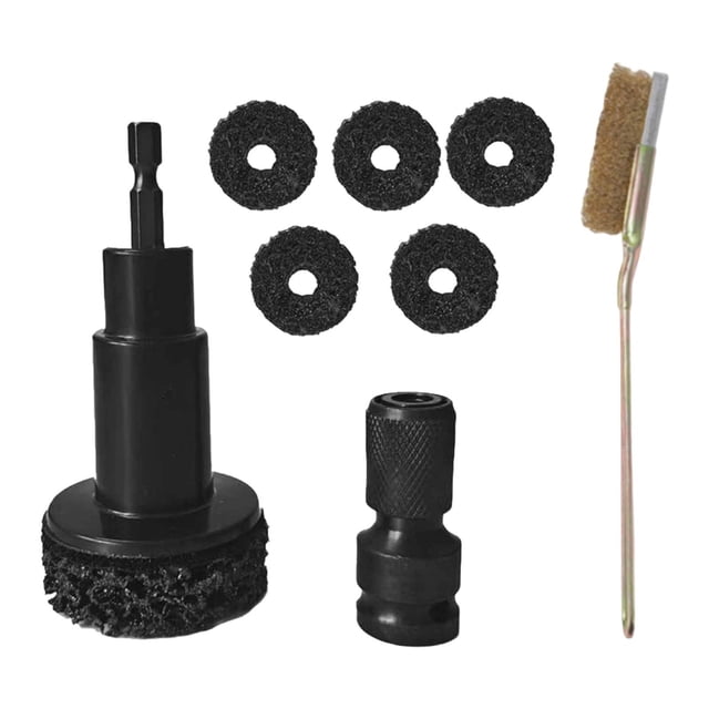 Eliminación de óxido en los pernos,Herramienta para eliminar el óxido de las ruedas Kit de limpieza del cubo de la rueda,Limpiador de pernos de rueda para llave de impacto de Negro con pincel