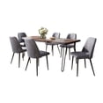 thumbnail image 3 of Jofran Nature's Edge Seven Piece Solid Acacia Dining Set with Upholstered Mid-Century Modern Chairs, 3 of 9