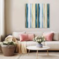 thumbnail image 5 of Blue Yellow Striped Wall Art Painting on Canvas, Modern Stripes Art Watercolor Canvas Art Home Prints Wall Art Framed Modern Artwork for Living Room Bedroom Wall Decor 20x20in, 5 of 9