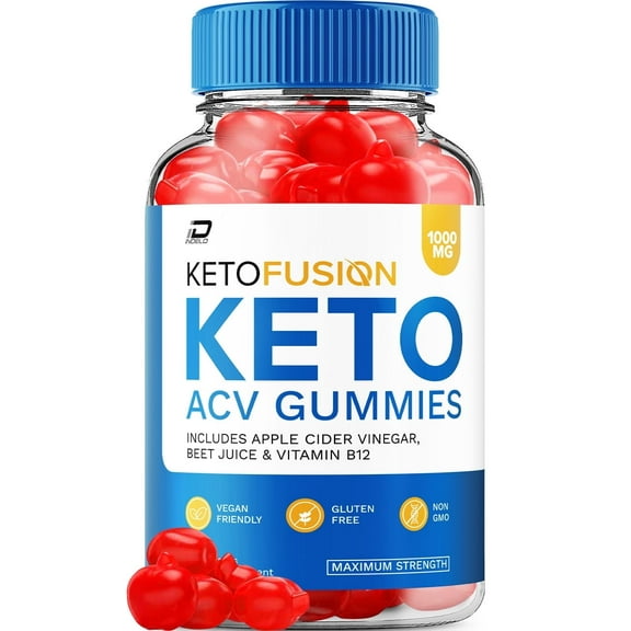 Keto Fusion Keto ACV Gummies Supplement – KetoFusion Apple Cider Vinegar 1000MG, 60 Gummies