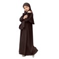 thumbnail image 4 of RXMEKW Ensemble de Robe Musulmane avec Châle pour Filles Manches Longues Col Rond Robe à Volants Tenue 2 Pcs Rose, 4 of 9