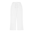 thumbnail image 6 of FAIWAD Womens Wide Leg Cropped Palazzo Pants Summer Loose Lounge High Waist Sweatpants with Pockets, 6 of 7