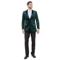 thumbnail image 3 of Men's Modern Fit Velvet Blazer w/ Elbow Patch, 3 of 4