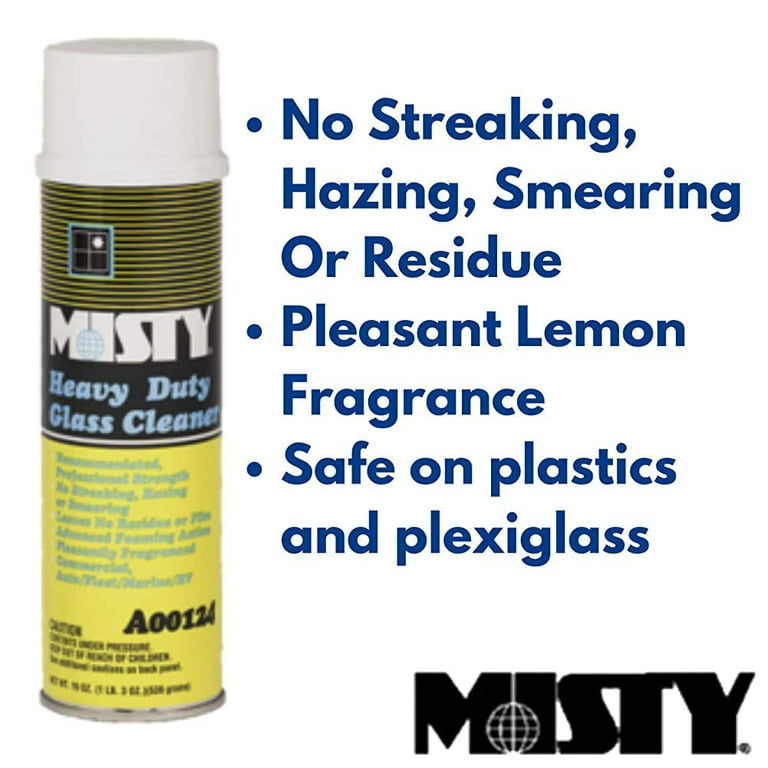 MISTY Heavy Duty Glass and Plexiglass Cleaner 19 Ounces (Case of 12)  1001482 - Professional Formula 