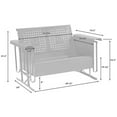 thumbnail image 7 of Crosley Furniture Bates Metal Gliding Patio Loveseat in White, 7 of 7