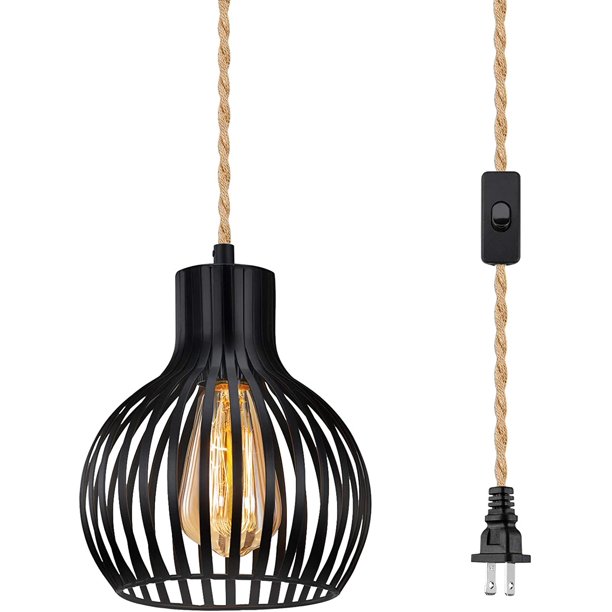 Farmhouse Plug in Pendant Light 13 ft Hanging Lamp Kit with On/Off