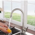 thumbnail image 4 of Stainless steel brushed nickel kitchen sink faucet with dual spray modes and 360 degree swivel head, water saving, 4 of 5