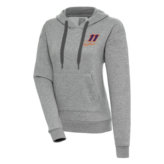 Women's Antigua  Heather Gray Denny Hamlin Victory Pullover Hoodie