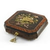 Charming Handcrafted Octagonal Italian Music Box with Floral Bouquet Inlay - Under the Sea (The Little Mermaid) - SWISS