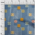 thumbnail image 1 of oneOone Cotton Poplin Twill Blue Fabric Stripe|Floral & Geometric Patchwork Sewing Craft Projects Fabric Prints By Yard 56 Inch Wide, 1 of 4