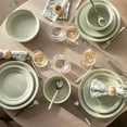thumbnail image 6 of over&back Rim Dinnerware Set - Stoneware Dishes - Comes with 4 Dinner Plates, Salad Plates, Cereal Bowls, and Dinner Bowls - 16-Piece All-Occasion Place Settings - Serves Four - Semi-Matte Sage, 6 of 8