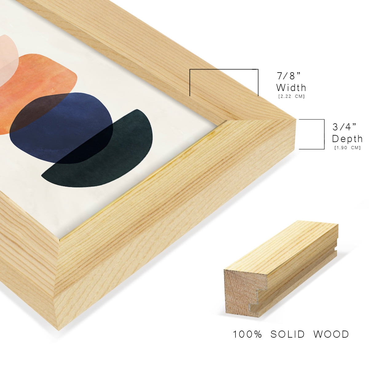 Mod Pods II -Framed Print w/glass-Natural Wood