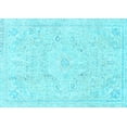 thumbnail image 1 of Ahgly Company Indoor Rectangle Abstract Light Blue Modern Area Rugs, 2' x 4', 1 of 4