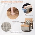 thumbnail image 3 of MeetLeisure Outdoor Wicker Swivel Rocker Chairs Sets of 4 and 2 Side Table, Tan, 3 of 8