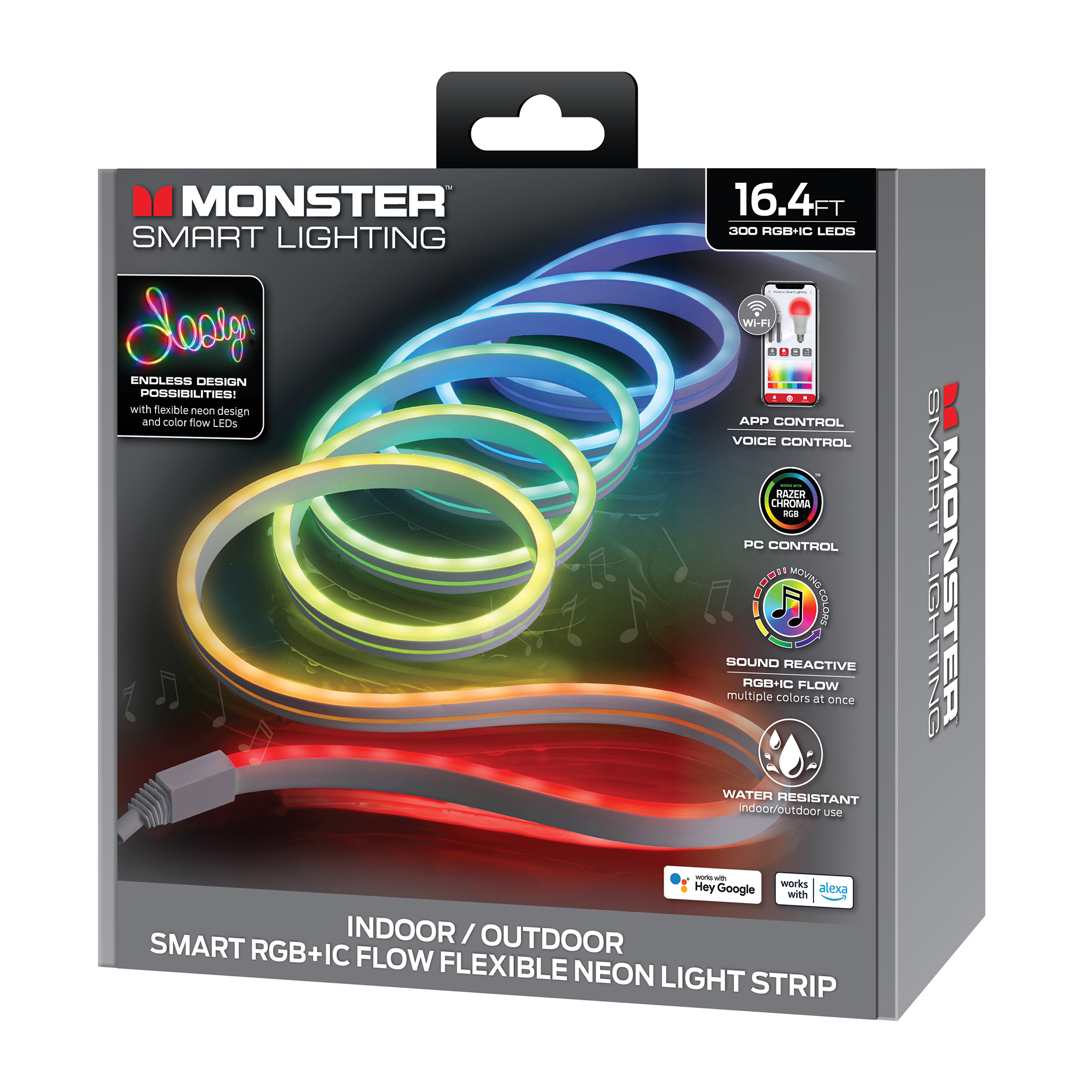 Monster 16.4ft Neon LED Strip Lights, Multicolor Flow photo 6