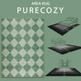thumbnail image 6 of SUNDEREY 2'6''x8' Easy Jute Rugs for Hallway Entryway, 2.5x8 Non-Slip Washable Kitchen Rugs, Modern Checkered Hallway Rug, Farmhouse Neutral Soft Low Pile Carpet for Bedside Entry Front Door, Green, 6 of 10