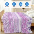thumbnail image 4 of Purple Pink Boho Cooling Blanket, Lightweight Breathable Summer Throw Blanket with Double Sided Cold Effect,Vintage Ethnic Tribe Abstract Art Picnic Beach Blankets Bed Sheet for Hot Sleepers 30"x40", 4 of 8