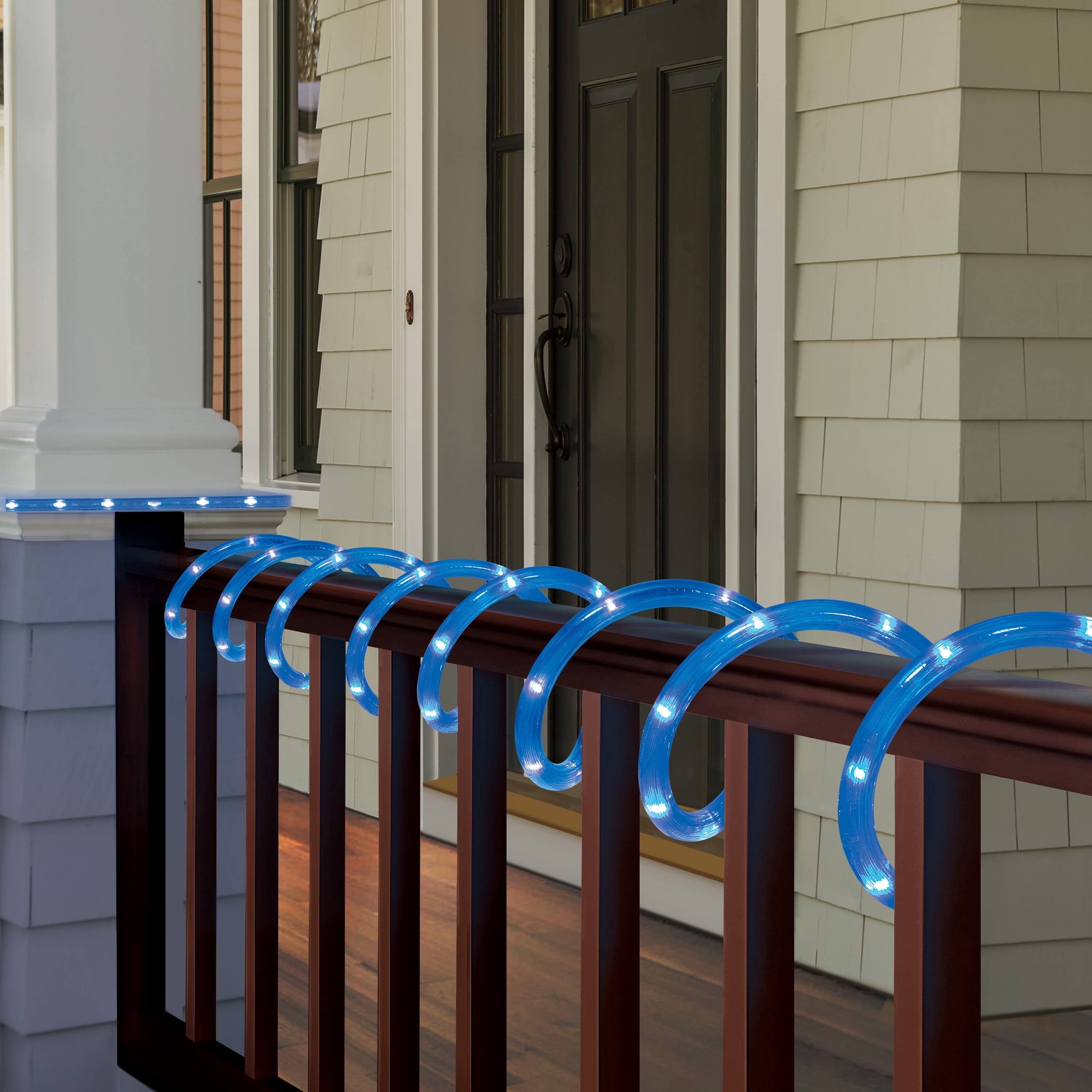 Indoor/Outdoor LED Super Bright Christmas Rope Lights, Blue, White Wire, 18', by Holiday Time