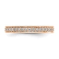 thumbnail image 3 of 14K Rose Gold Ring Band Eternity Diamond Round Polished 1 2 CT Vintage , Size 7, 3 of 4