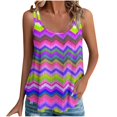 thumbnail image 2 of Tank Tops for Women Plus Size Sleeveless Round Neck Court Lock Casual Printed Camisole Tank Purple L, 2 of 5