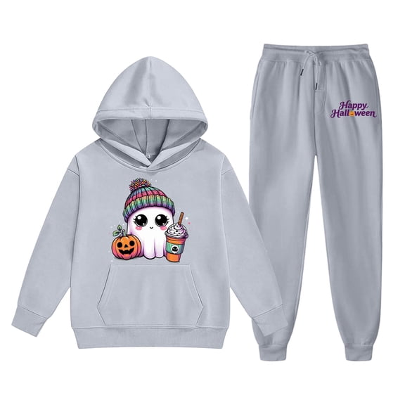 Grblisyd Kids Sweatsuit Girls Boys 2 Piece Tracksuit Jogging Outfits Set Hooded Sweatshirt and Jogger Sweatpants Halloween Clothing Sets