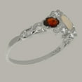 thumbnail image 3 of LBG British Made 9k White Gold Opal Garnet Cubic Zirconia ring Womens Anniversary Ring - 33 size options - Size 11.75, 3 of 5