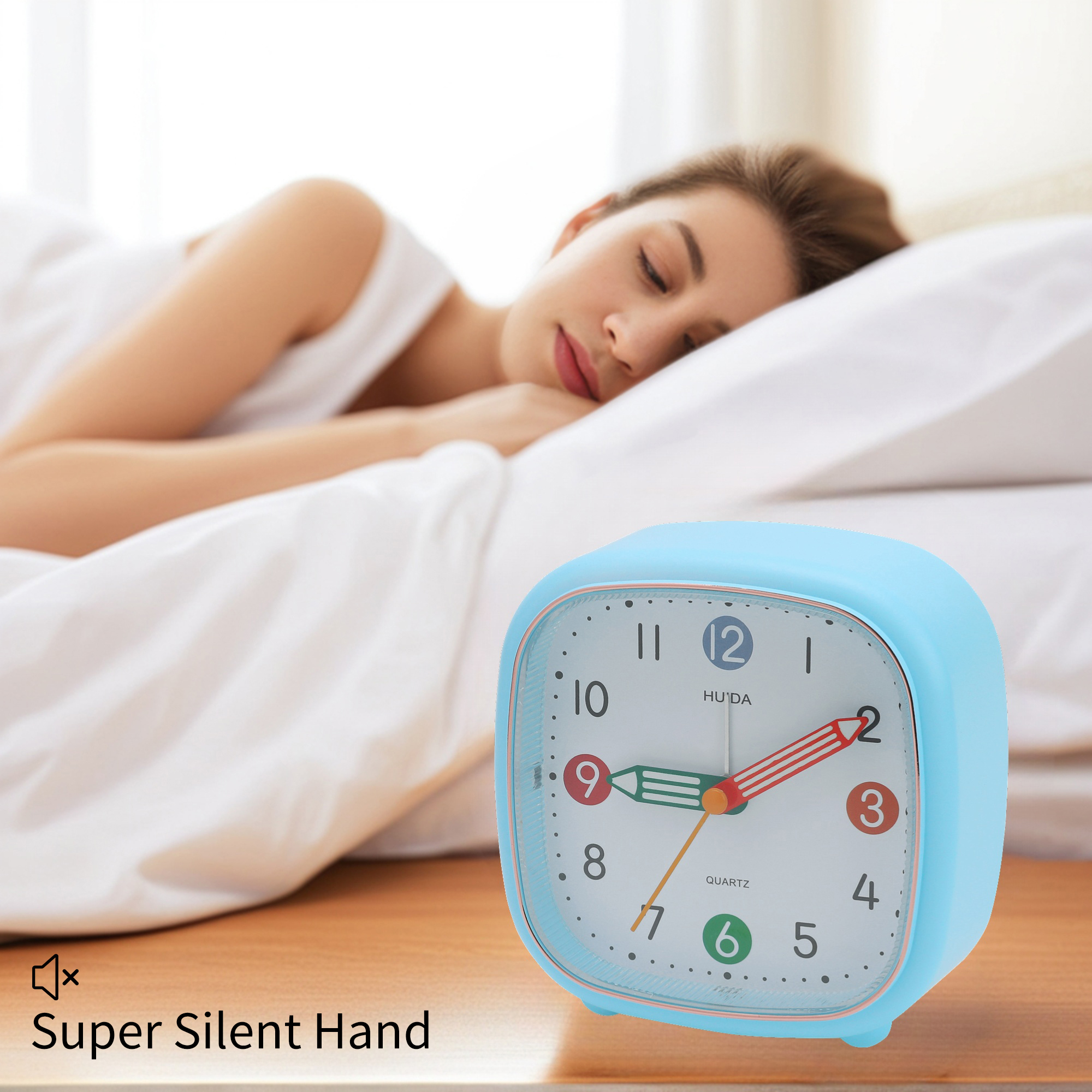 Unique Bargains Mechanical Alarm Clock Pink 4.1"L x 1.8"W x 4.1"H