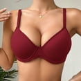 thumbnail image 5 of CFLVAEK Plus Size Bras for Women Wireless Push Up Everyday Bra Seamless Beauty Back Bralettes Stretch Adjustable Straps Bras for Large Bust Red 90C, 5 of 10