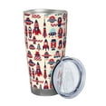 thumbnail image 2 of Susaid Rocket Pattern Print 20oz Car Cup,Insulated Coffee Cup Fully Spill Proof Travel Coffee Mug, Stainless Steel Tumbler for Work Home Outdoor Car-Straw Three-piece Set, 2 of 8