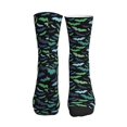 thumbnail image 3 of Crew Socks for Women Men, blue green bats cool  Moisture Running Athletic Football Striped Socks Cushion Tube Socks, 3 of 7