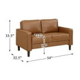 thumbnail image 2 of Lexicon Malcolm Faux Leather 2 Seater Loveseat in Brown, 2 of 4